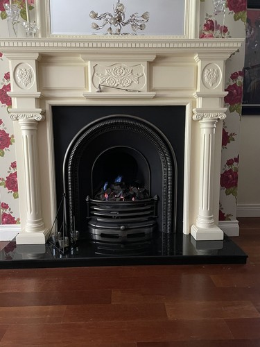 Painted oak fireplace with - oak,