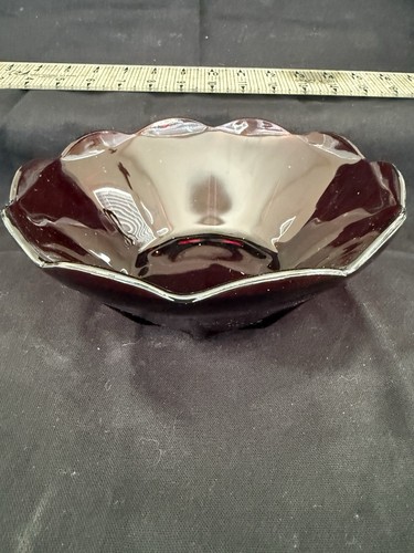 Ruby red glass bowl - red,