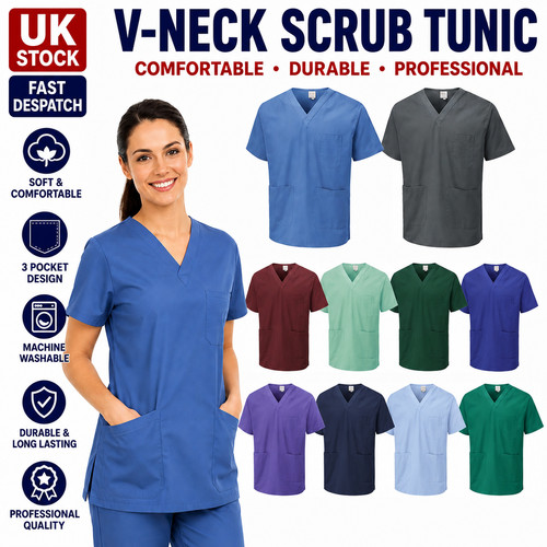 Ladies scrub tunic top - ladies,