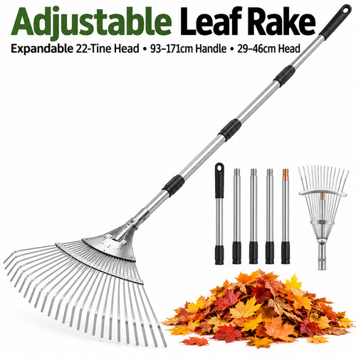 Adjustable leaf rake - leaf,
