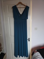 Teal Green Blue Bridesmaid Long Multiway Dress M&S Woman's Size 12