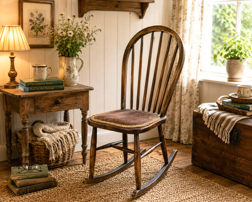 Vintage oak rocking - rocking, chair