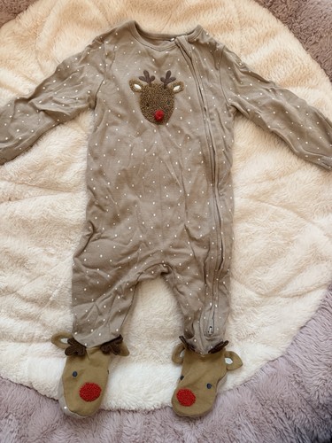 Baby reindeer zip - babygrow, /