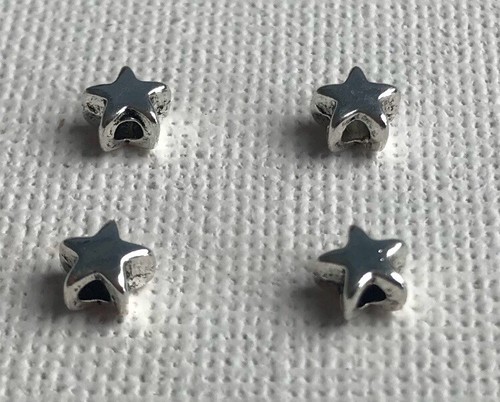 Silver star spacer - silver, beads
