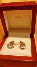 Hot Diamonds RoseGold And Silver Circles Earrings inc Labgrown Diamonds with Box