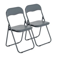 Padded Folding Chairs - Grey -