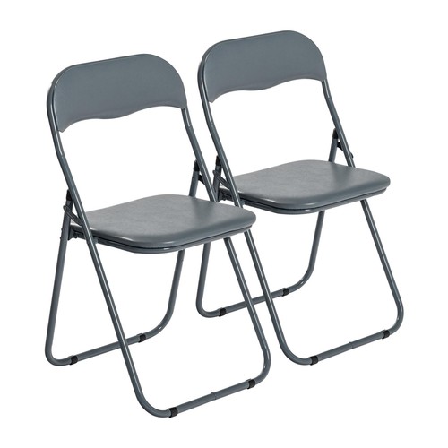 Padded folding chairs grey - folding,