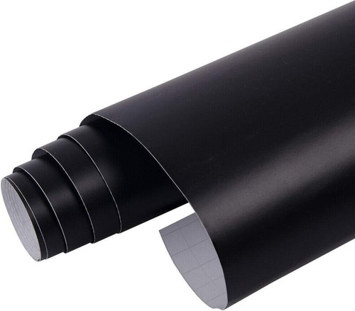 Matte black sticky back - black,