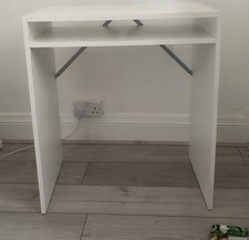 White Study Desk / Home Office Table Compact & Sturdy Good Condition Used Once