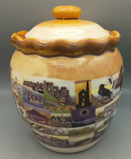Vintage Presingoll Pottery Cornwall Stoneware Lidded Storage Jar VGC 16.5cm high