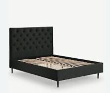 Skye Double Bed, Made.com - Mourne Grey Velvet & Black Legs