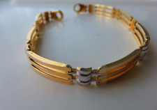 Gold Gent 8mm Bracelet 9 Carat Yellow & White New Arrival