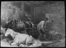 HORSES IN A STABLE BY GEORGE