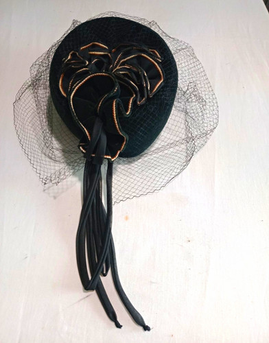 Connor black velvet fascinator - connor,