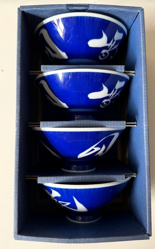 Japanese blue rice bowls - bowls, in