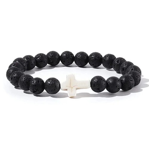 Men natural stone - natural, bead