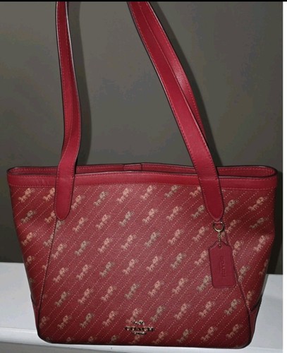 Coach red logo tote shoulder - coach,