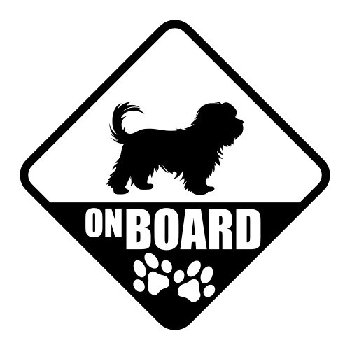 Havanese dog board paw sign - paw,