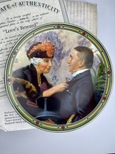 Edwin M Knowles Norman Rockwell Plate - American Dream - Loves Reward MINT Boxed