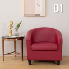 Pu Leather Tub Chair Cover Sofa Slipcover Single Armchair Waterproof Protect UK