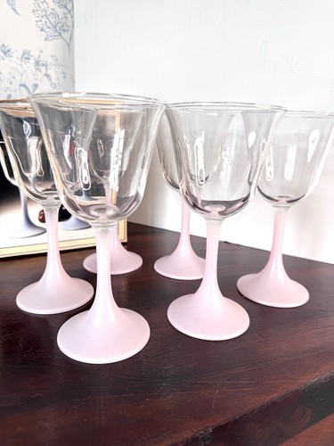 Vintage 80s frosted pink stems - vintage,
