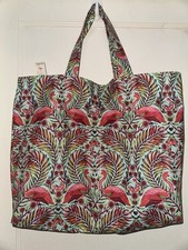 Tula Pink Daydreamer Flamingo & Shrimp Handmade Reversible Washable Tote Bag
