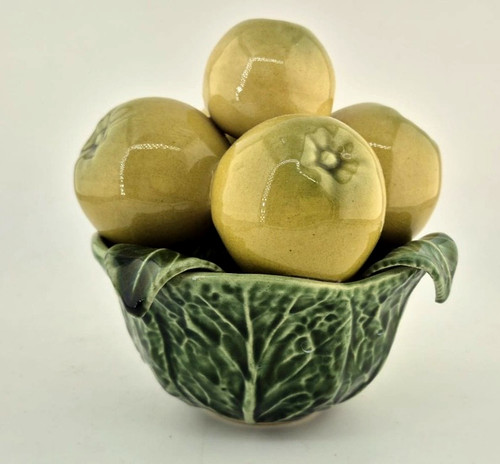 Majolica ceramic green cabbage - majolica,