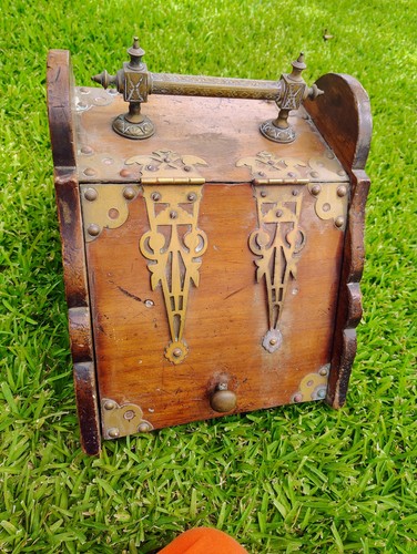 Antique wooden and brass - antique, coal