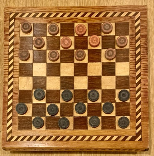 Antique 1920 chess checker - antique,