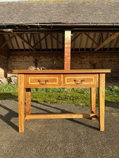 Solid Oak Two Drawer Console