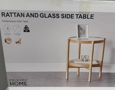 Rattan side table - mid, century