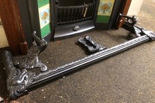antique Art Nouveau cast iron fender