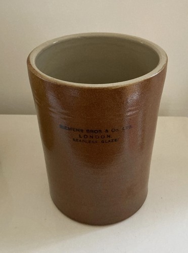 Antique stoneware utensils jar - antique,