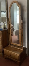 Ducal ‘Victoria’ Pine Freestanding Mirror with drawer.