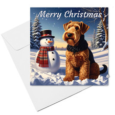 Welsh Terrier & Snowman