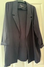 Ladies Navy Waterfall Blazer Jacket Size 16