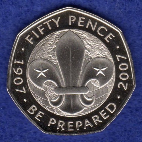 2007 proof 50p 50 pence - uk,