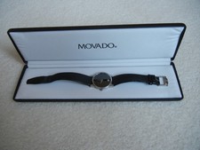 Movado Black Dial Leather