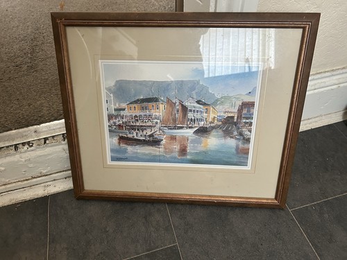 Framed print the waterfront - print,