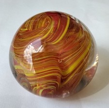 Glass Paperweight With Orange