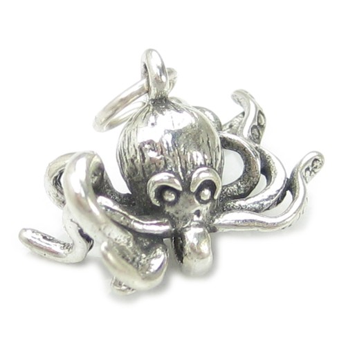 Octopus sterling silver charm