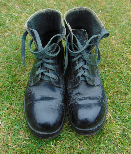 British army black ammo boots - army,