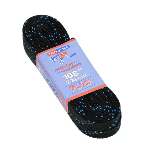 Black waxed skate boot laces - black,