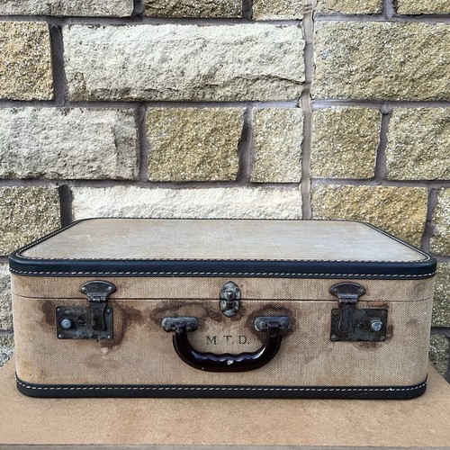 Vintage suitcase black gold - suitcase,