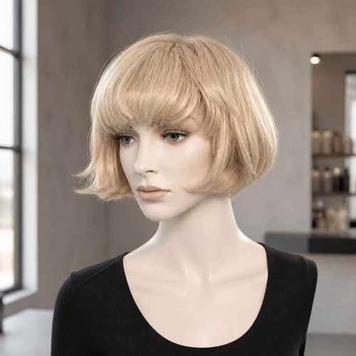 Blonde bob wig - blonde, bangs