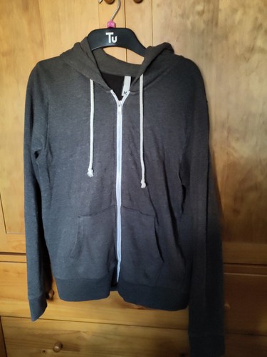 Dark grey zip up - zip, hoodie