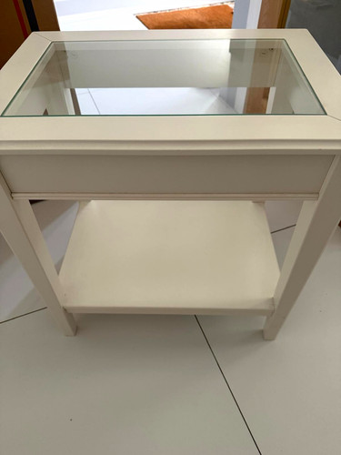 White rectangular side - white, table