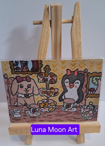 Original watercolour aceo tea - aceo,