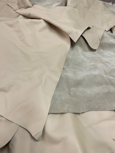Cream ivory leather scraps 1kg - leather,