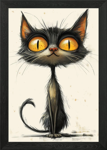 Cartoon cat with big - big, eyes